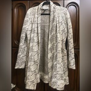 Joseph Ribkoff White and Gray Floral Cardigan
